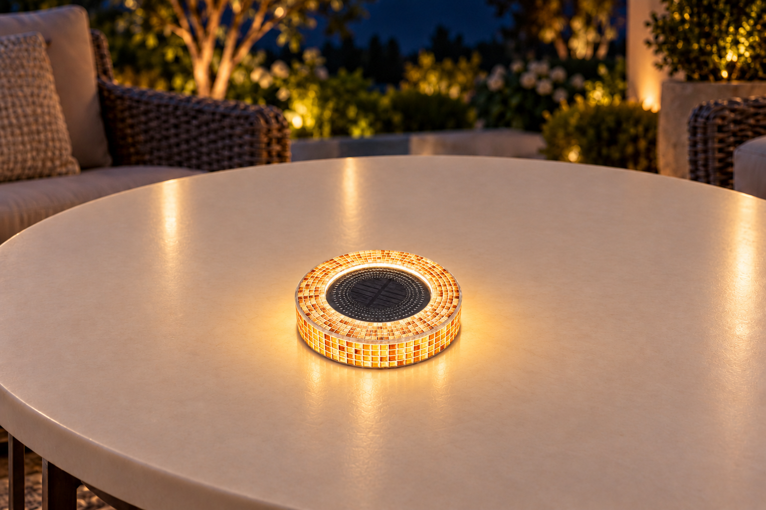 Mosaic Solar Light Amber