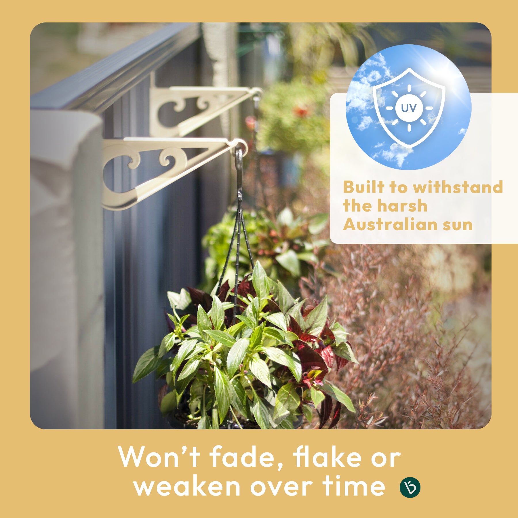 hanging plants on colorbond fence Federation Black Midnight – Andihooks